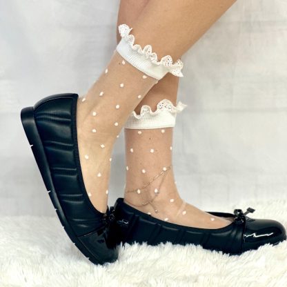 Polka dot lace transparent socks - Image 3