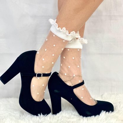 Polka dot lace transparent socks - Image 2