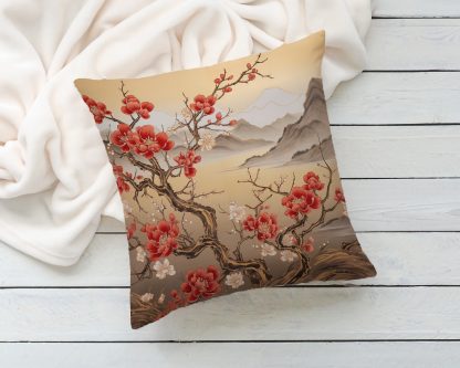 Chinese style landscape plum blossom pillow - Image 4