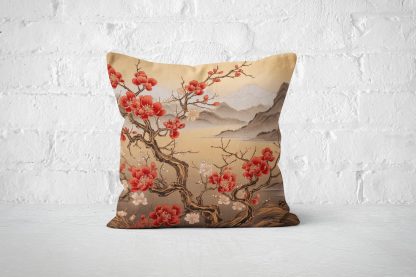 Chinese style landscape plum blossom pillow - Image 2