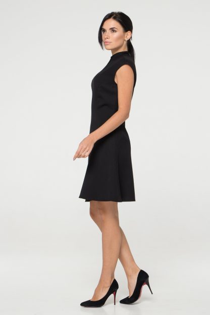 Black Sleeveless Turtleneck Dress - Image 4