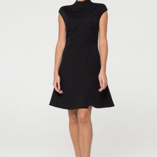Black Sleeveless Turtleneck Dress