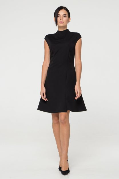 Black Sleeveless Turtleneck Dress