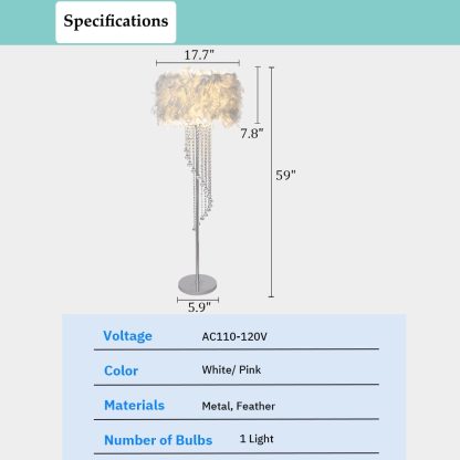 Feather crystal floor lamp - Image 2