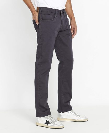 Men's dark grey slim fit casual pants - Image 3