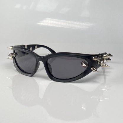 Punk style rivet cat-eye sunglasses - Image 5