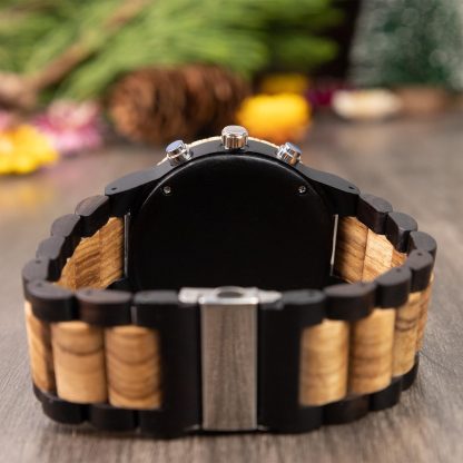 Wooden splicing multifunctional quartz watch - Image 6