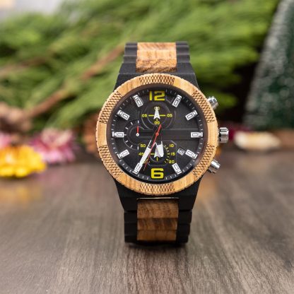 Wooden splicing multifunctional quartz watch - Image 5