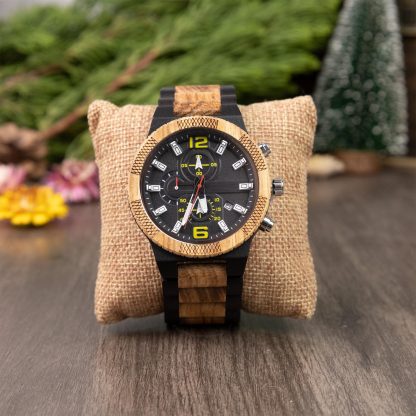 Wooden splicing multifunctional quartz watch - Image 4