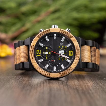 Wooden splicing multifunctional quartz watch - Image 3