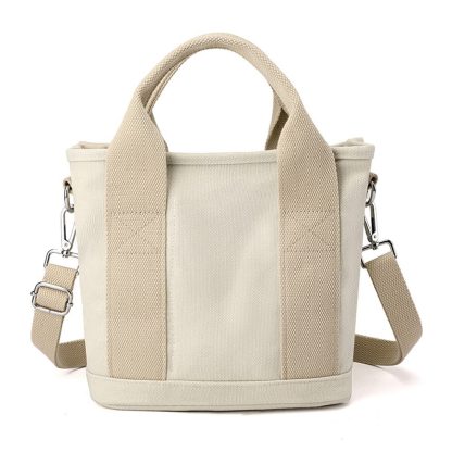 Off-white canvas handbag