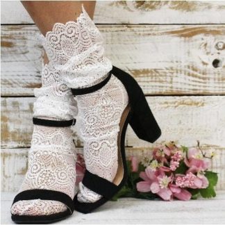 Lace pile socks