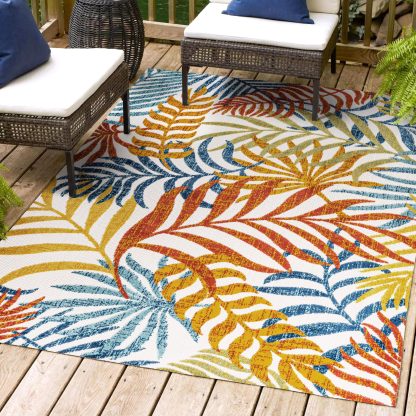Tropical Leaf Shadow Outdoor Art Carpet - Image 9