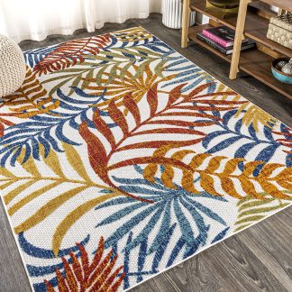 Tropical Leaf Shadow Outdoor Art Carpet