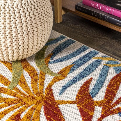 Tropical Leaf Shadow Outdoor Art Carpet - Image 5