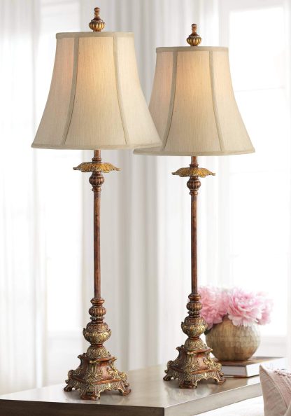 European style classical carved table lamp - Image 8