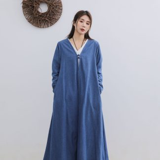 Blue long cardigan