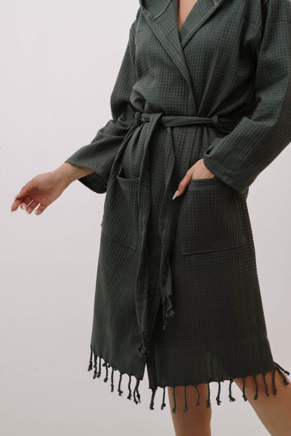 Slouchy Hooded Bathrobe - Image 2