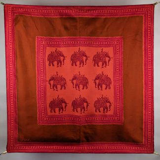 Elephant pattern silk scarf