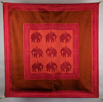 Elephant pattern silk scarf