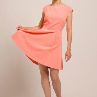 Vibrant pink and orange dress