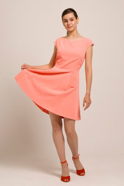 Vibrant pink and orange dress