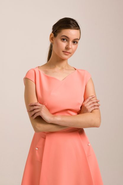 Vibrant pink and orange dress - Image 2