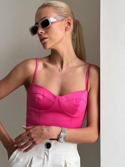 Rose Red Satin Camisole - Image 2