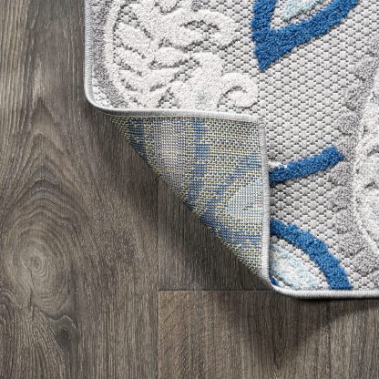 Paisley pattern outdoor woven rug - Image 7