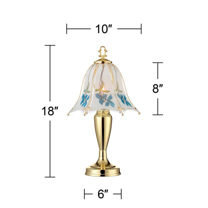 Enamel colored leaf pattern glass table lamp - Image 5