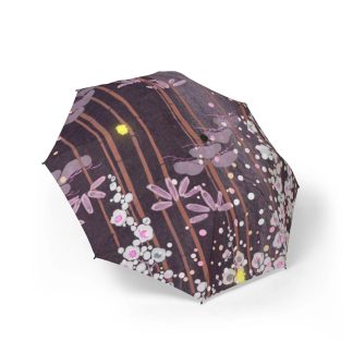 Dark Night Flowers Folding Umbrella