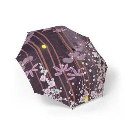 Dark Night Flowers Folding Umbrella