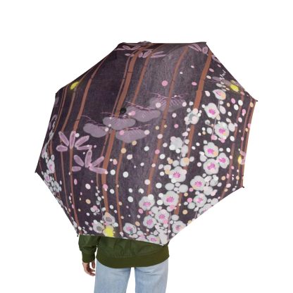 Dark Night Flowers Folding Umbrella - Image 3