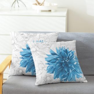 Blue floral pillowcase