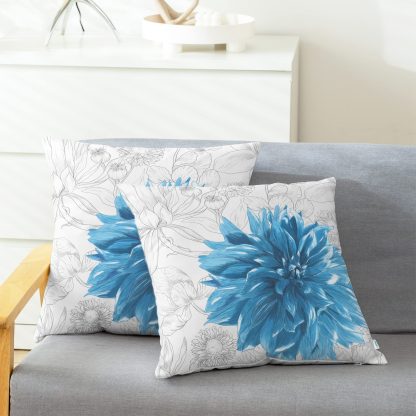 Blue floral pillowcase