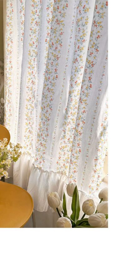 Small floral double layer half curtain - Image 5