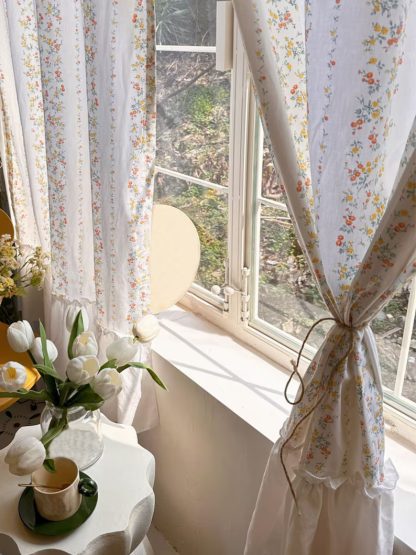 Small floral double layer half curtain - Image 3