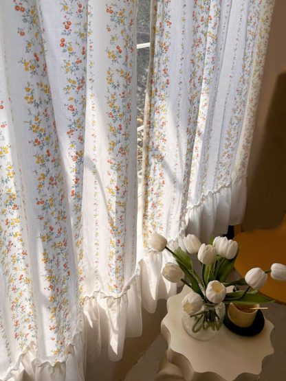 Small floral double layer half curtain - Image 2