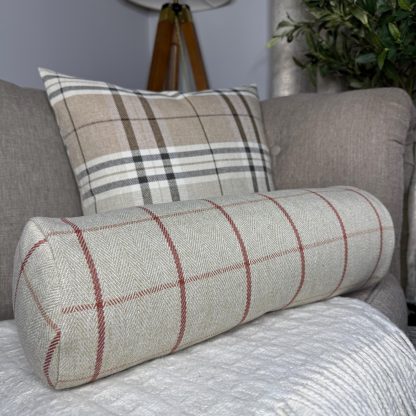 British Plaid Cylindrical Pillow - Image 2