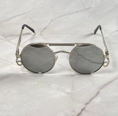Retro Steampunk Round Sunglasses - Image 7