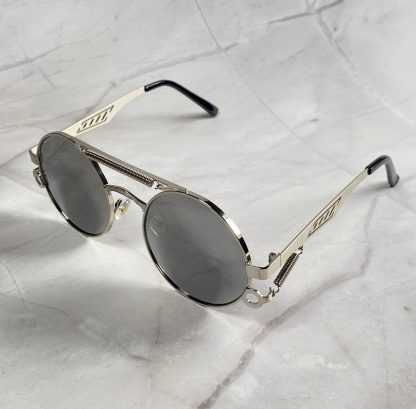 Retro Steampunk Round Sunglasses - Image 4