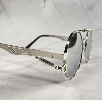 Retro Steampunk Round Sunglasses - Image 2