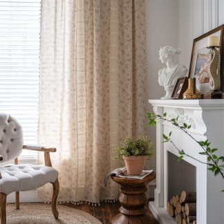 Floral pastoral style curtains