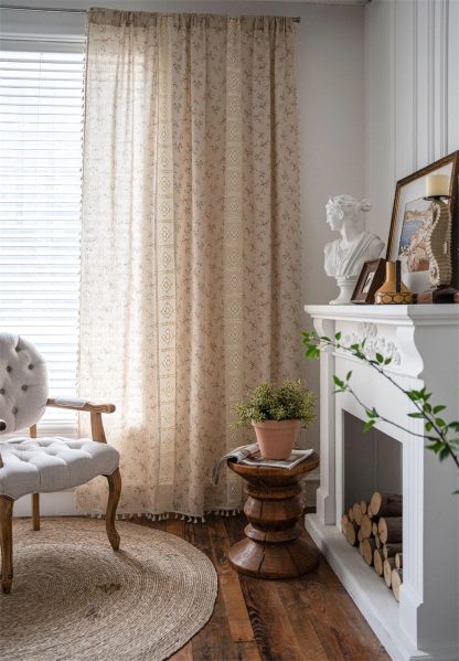 Floral pastoral style curtains