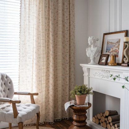 Floral pastoral style curtains - Image 2