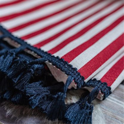 Red and white striped tassel curtains - Image 6