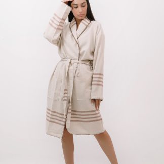 Slouchy striped robe
