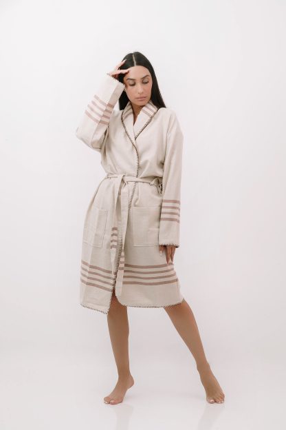 Slouchy striped robe