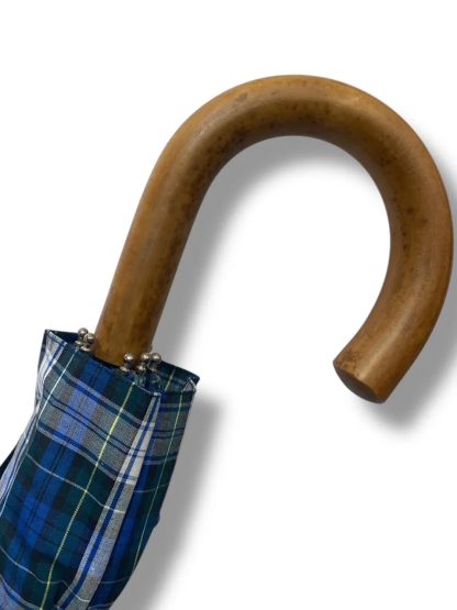 Retro plaid curved handle umbrella - Image 7