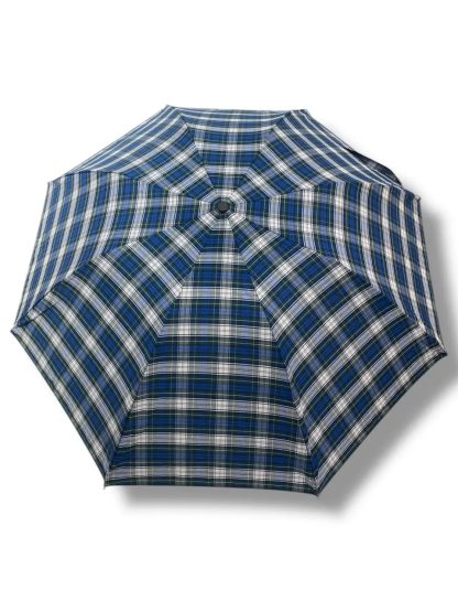 Retro plaid curved handle umbrella